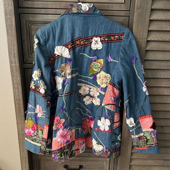 Vintage 70s Floral Patchwork blazer ABOVE THE CROWD excellent condition - Picture 2 of 3